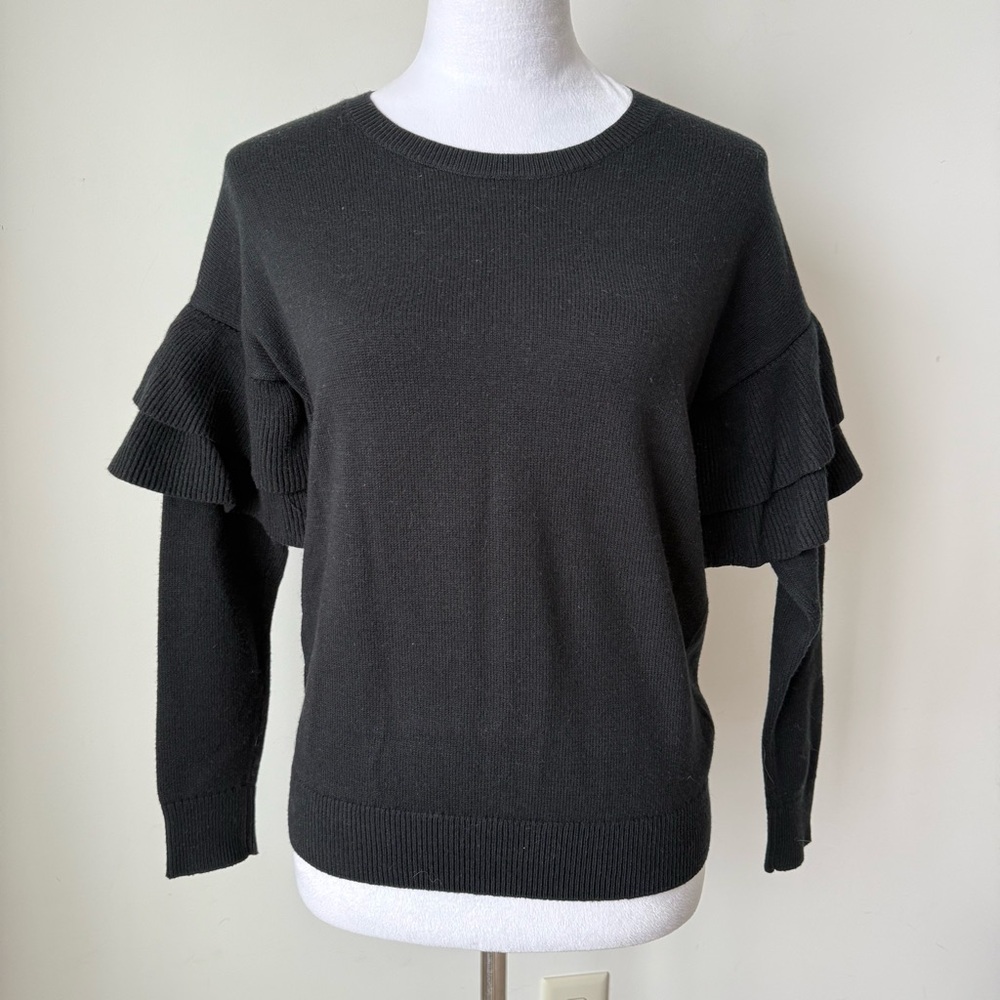 BANANA REPUBLIC Wool Blend Ruffle Sleeve Sweater—SZ. XS
